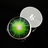 Electric green lightning sew on glass eyes
