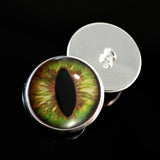 Green and Brown Cat or Dragon sew on glass eyes