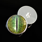 Green Dinosaur Sew-On Button Glass Eyes