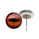 Amber steer inspired glass eyes on wire pin posts
