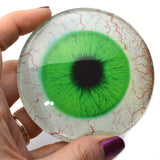 Large 78mm Bright Green and White Human Glass Eyes
