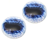 Blue Horse Flatback Glass Cabochon Eye Large Pair
