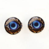 Blue ornate evil eye sew on glass eyes