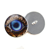 Blue ornate evil eye sew on glass eyes