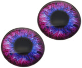Blue and pink steampunk clockface glass eyes cabochons large size
