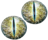 Blue and Yellow Crackling Dragon Glass Eyes