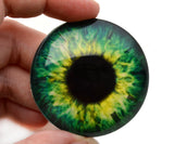 Bright green steampunk clockface glass eyes
