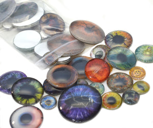 Animated Random Overstock Bulk Lot 1/2 Pound Mixed Holographic Glass Eyes