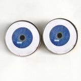 Extraterrestrial ET Blue with Whites Alien Sew on Glass Eyes