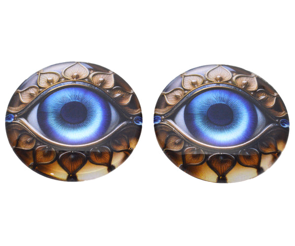 blue glass evil eye cabochons
