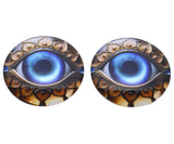 blue glass evil eye cabochons