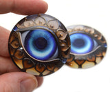 blue glass evil eye cabochons