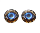 blue glass evil eye cabochons