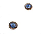 Glass Blue Ornate Evil Eye Cabochons