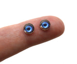 6mm blue glass evil eye cabochons