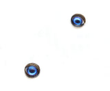6mm blue glass evil eye cabochons