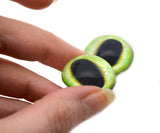High Domed Friendly Green Dragon Glass Eyes