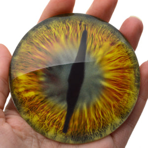 Gold and Teal Green Dragon Glass Eyes