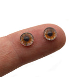 6mm Tiny Hazelnut Gray and Brown Human Glass Eyes