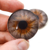 30mm Hazelnut Gray and Brown Human Glass Eyes
