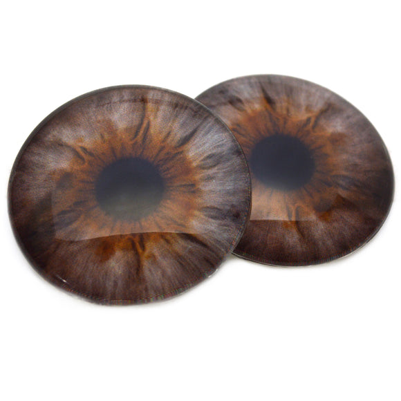 40mm Hazelnut Gray and Brown Human Glass Eyes