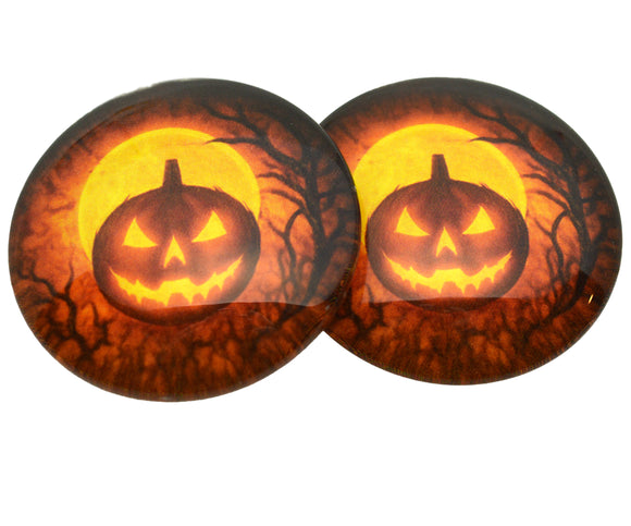 Mirrored Orange Halloween Glass Eyes