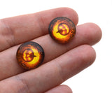 16mm Mirrored Orange Halloween Glass Eyes