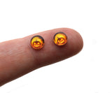 Little 6mm Mirrored Orange Halloween Glass Eyes