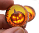 High Domed Orange Mirrored Halloween Glass Eyes