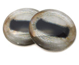 Realistic Pale Goat Flatback Glass Cabochon Eyes