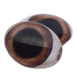 Brown Pig Oval Glass Eyes