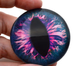 Pink and Blue Fantasy Cat or Dragon Flatback Glass Cabochon Eyes