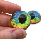 High Domed Rainbow Lizard Reptile Glass Eyes