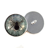 Light Blue Spider Sew-On Button Glass Eyes