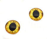 16mm Yellow Raptor Dinosaur Glass Eyes