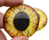 Yellow Raptor Dinosaur Glass Eyes