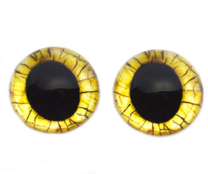 Yellow raptor high dome glass eyes
