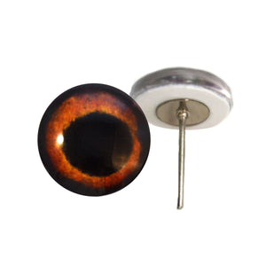 Deep amber dog inspired glass eyes on wire pin posts