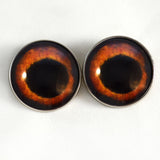 Deep amber dog inspired sew on glass eyes