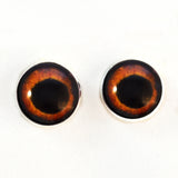 Deep amber dog inspired sew on glass eyes