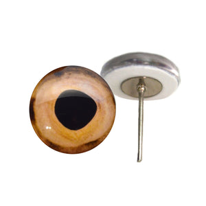 Beige Fish Glass Eyes on Wire Pin Posts
