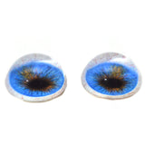High Domed Blue Human Glass Eyes with Whites