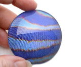 Blue Striped Horsefly Flatback Glass Cabochon Eye Large