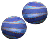 Blue Striped Horsefly Flatback Glass Cabochon Eyes Large