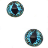 High Domed Blue Turquoise Dragon Glass Eyes Follow Effect Creature Eyeballs for Sculpture Making