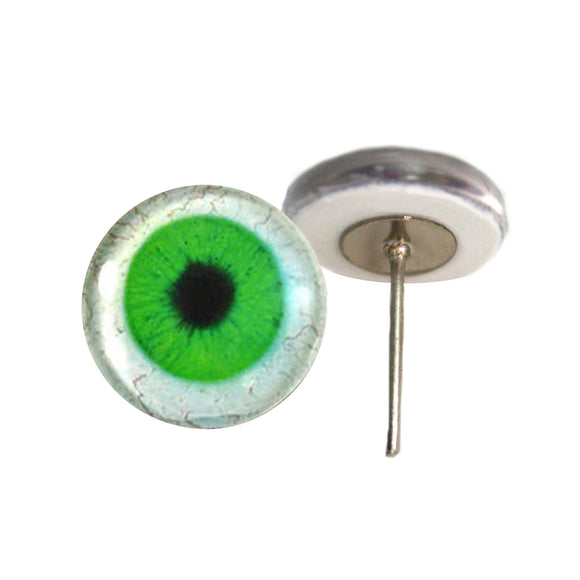 Bright Green Eyes with Scelra on wire pin posts