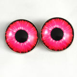 Bright Neon Pink sew on glass eyes