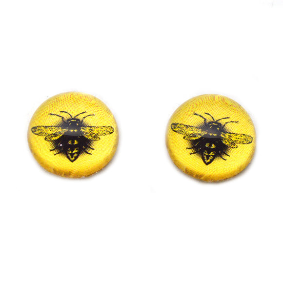 High Domed Bright Yellow Honey Bee Glass Eyes