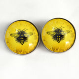 Bright Yellow Honey Bee Sew-On Button Glass Eyes