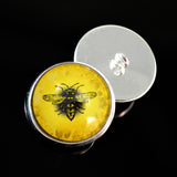 Bright Yellow Honey Bee Sew-On Button Glass Eyes